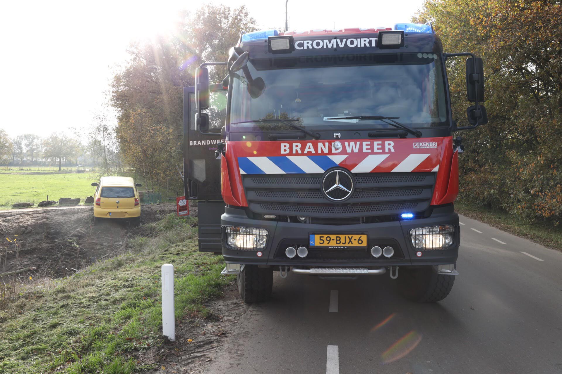 Automobiliste gewond nadat ze van de weg raakt