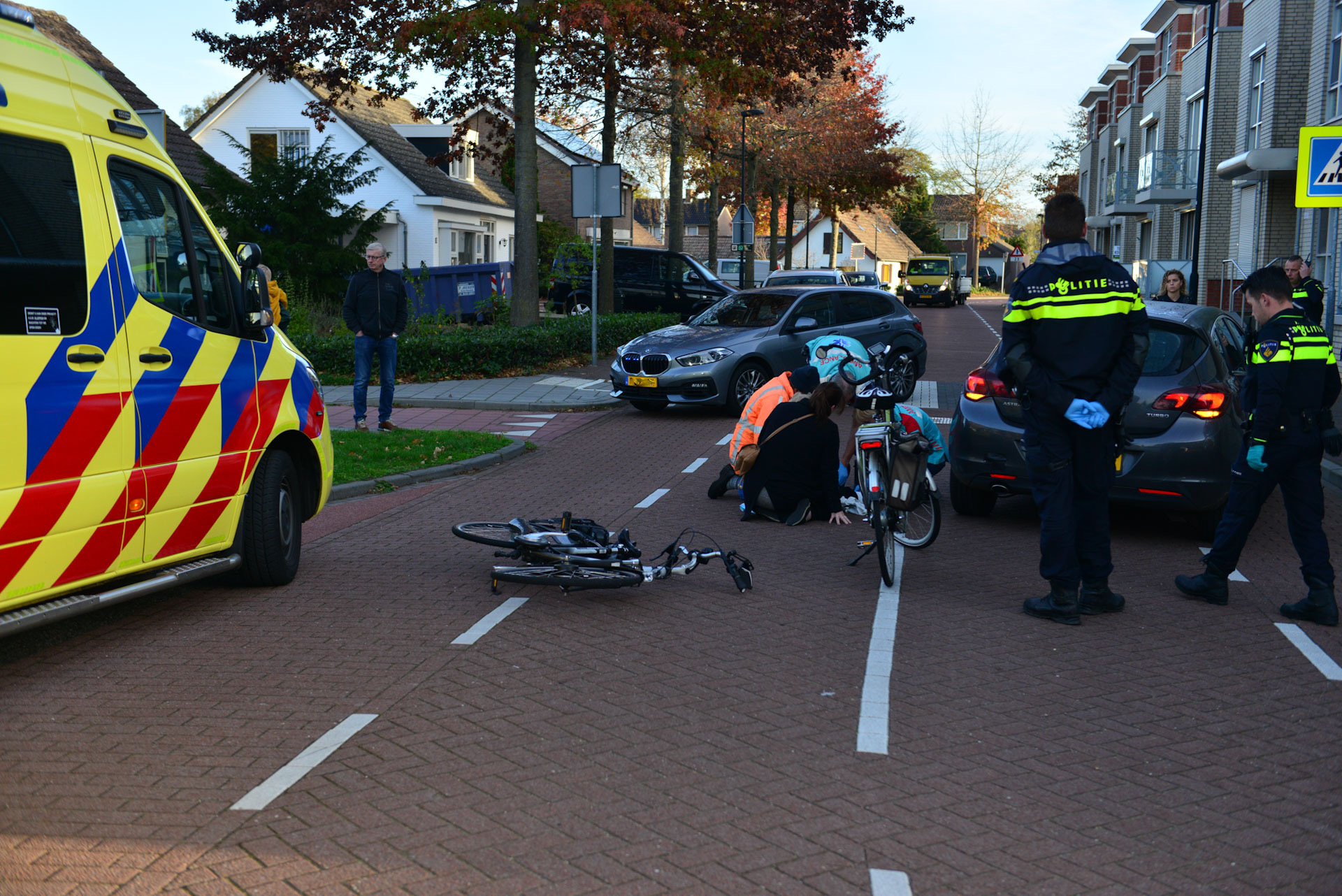 Fietsster aangereden door laagstaande zon