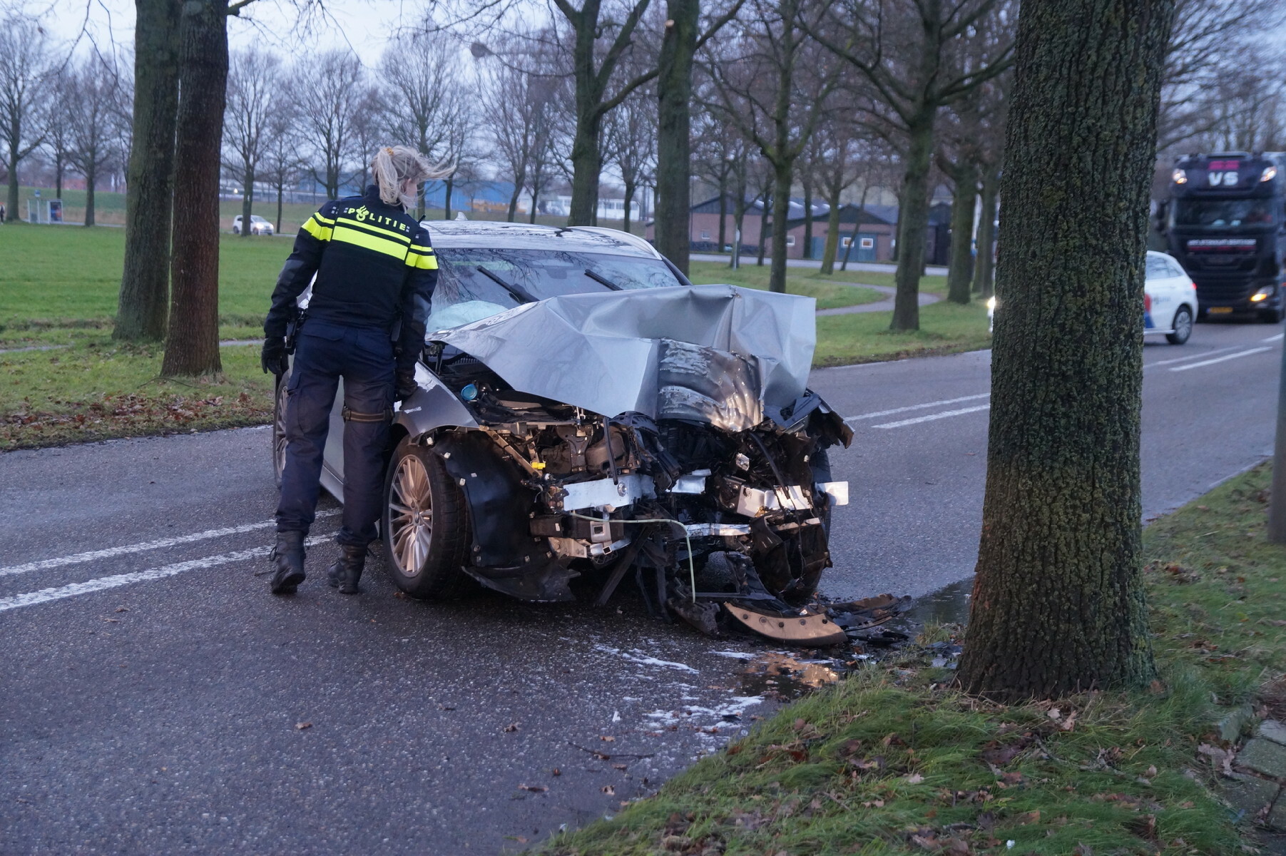 Automobilist gewond na botsing tegen boom