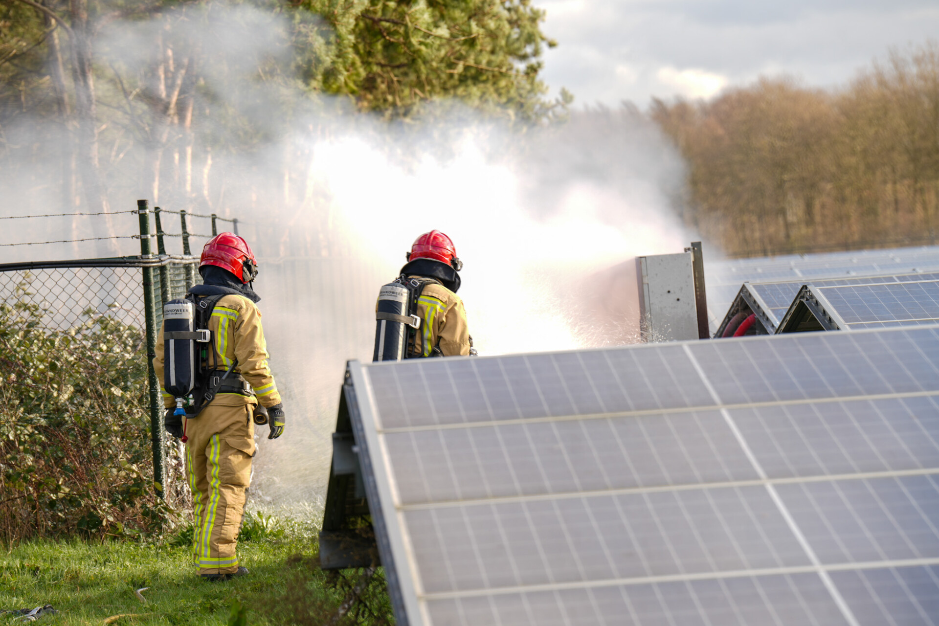 Brand in zonnepark Lierop