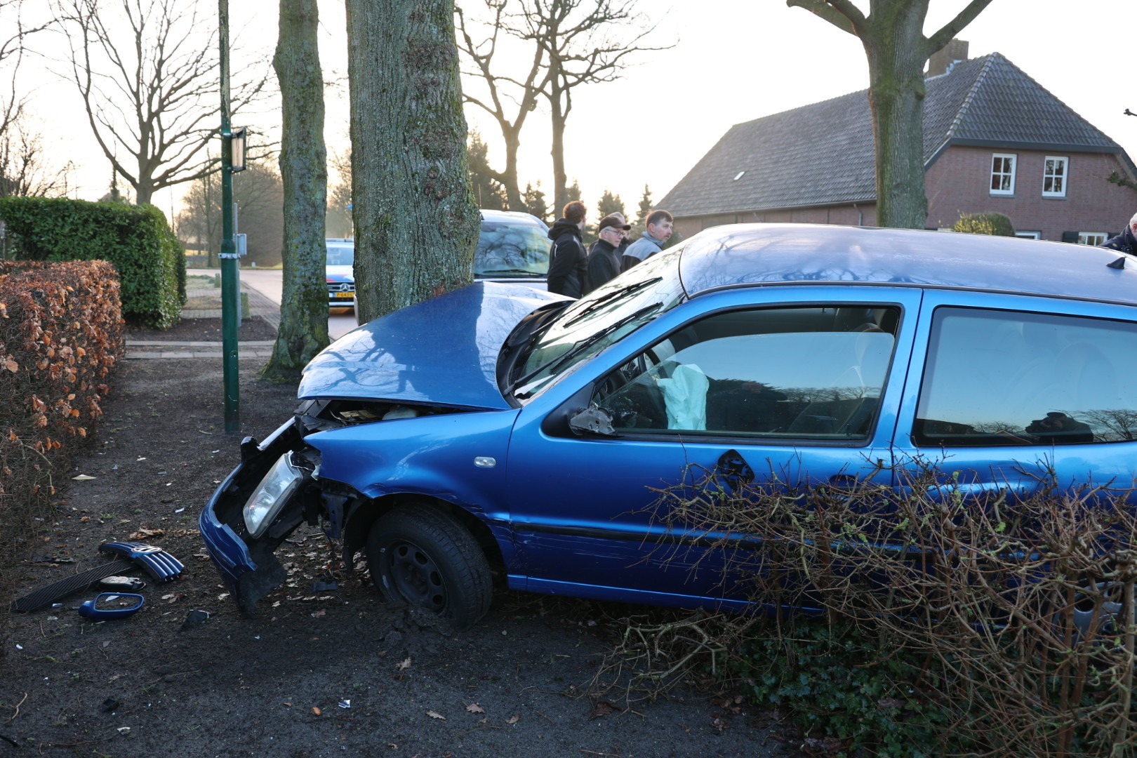 Auto botst tegen boom; man aangehouden