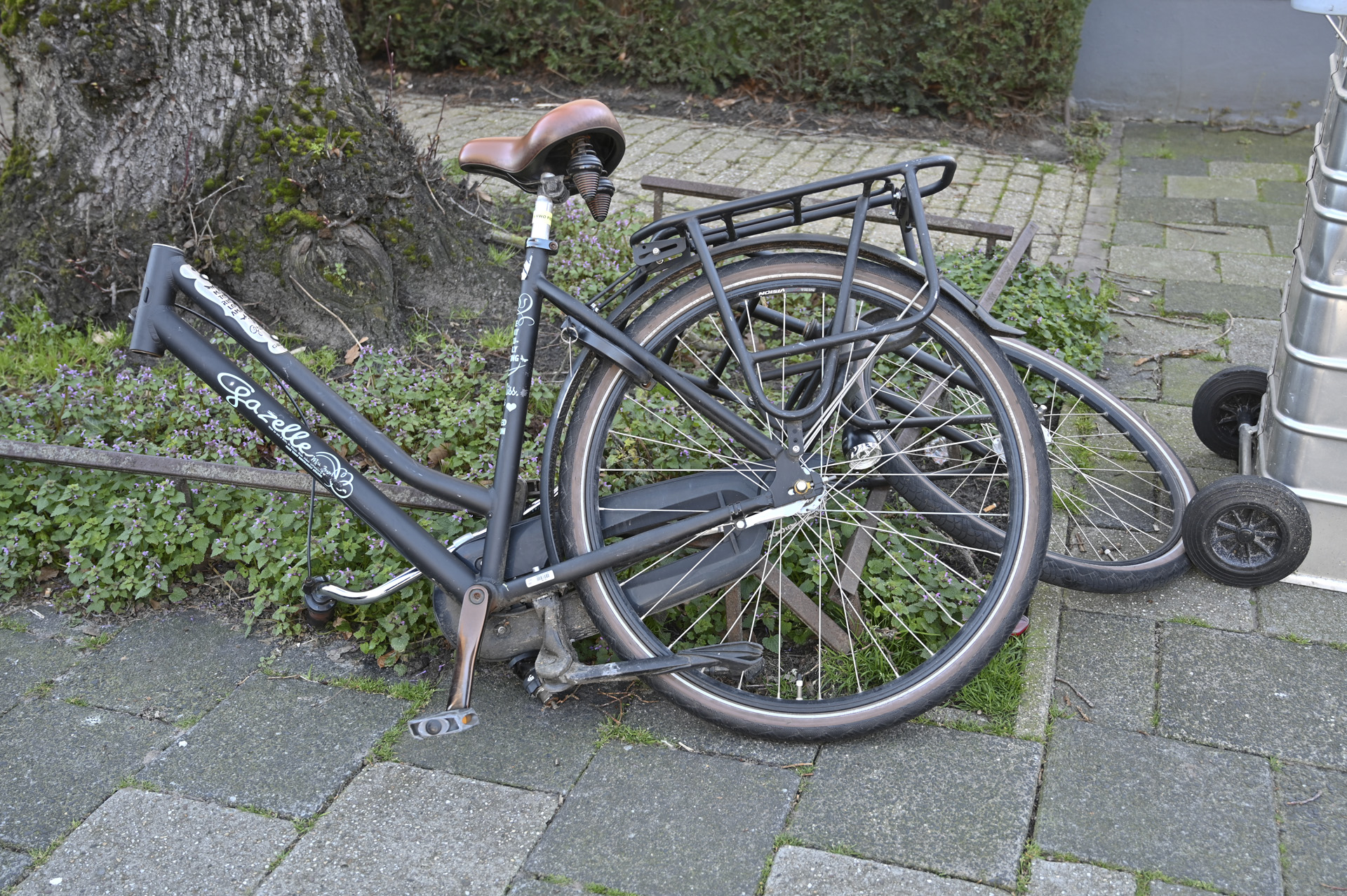 Voorvork van fiets gebroken bij ongeval met auto