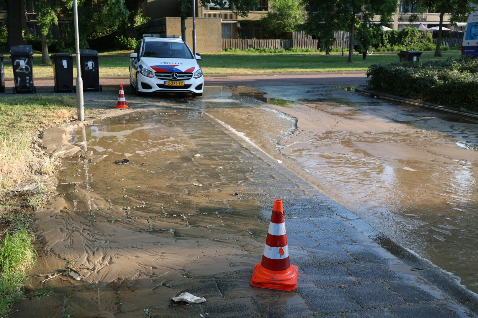 Straten zonder water na waterlekkage