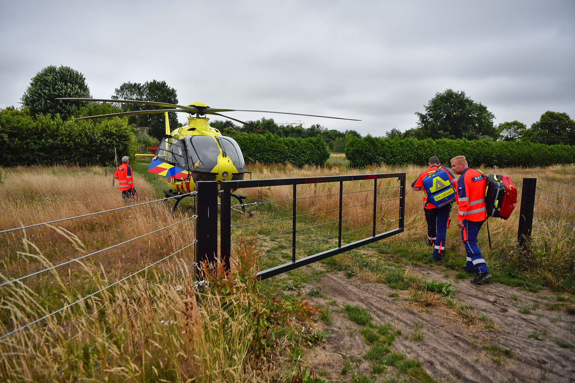Traumahelikopter ter plaatse voor zwaargewonde fietser