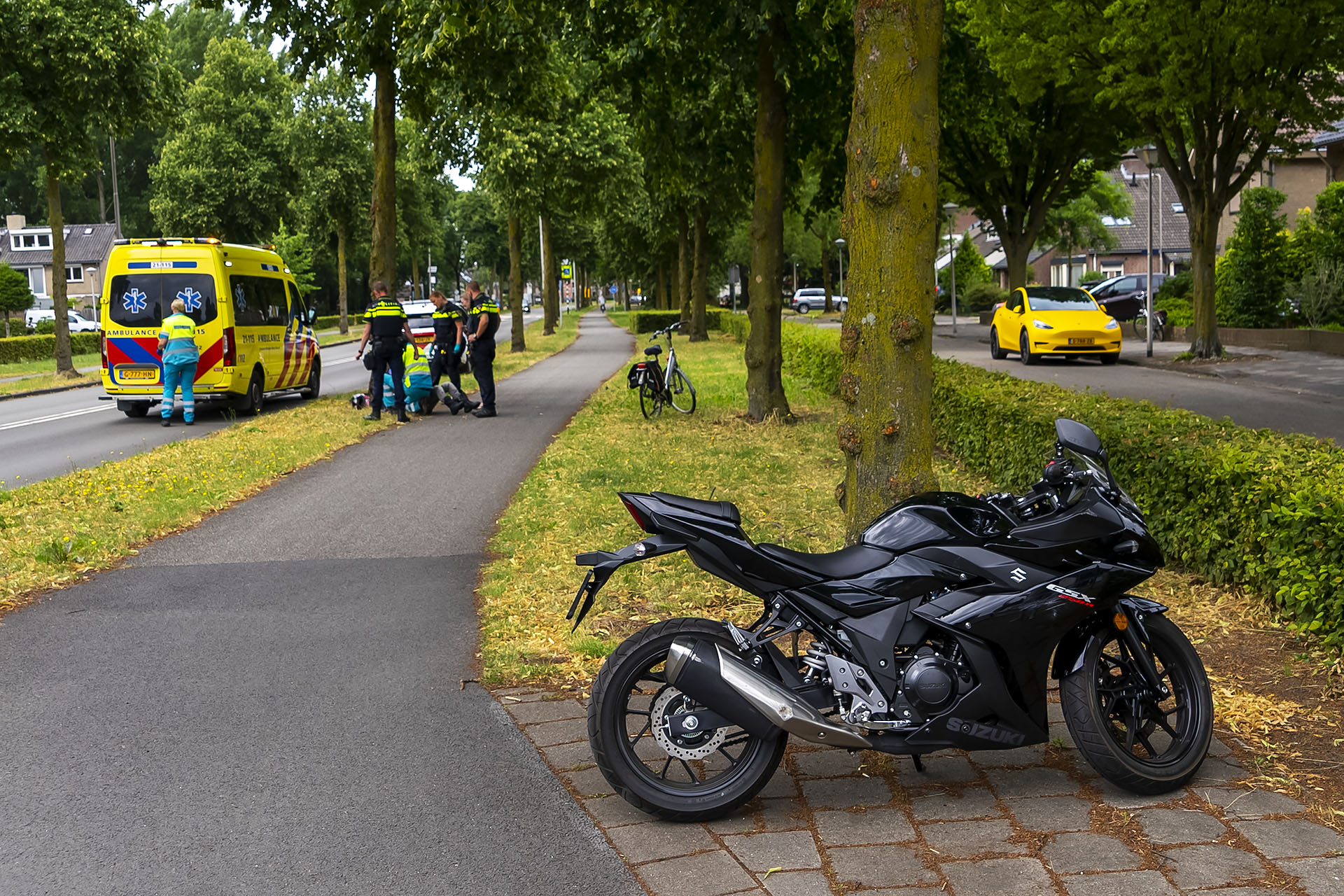 Motorrijder gewond na val van motor