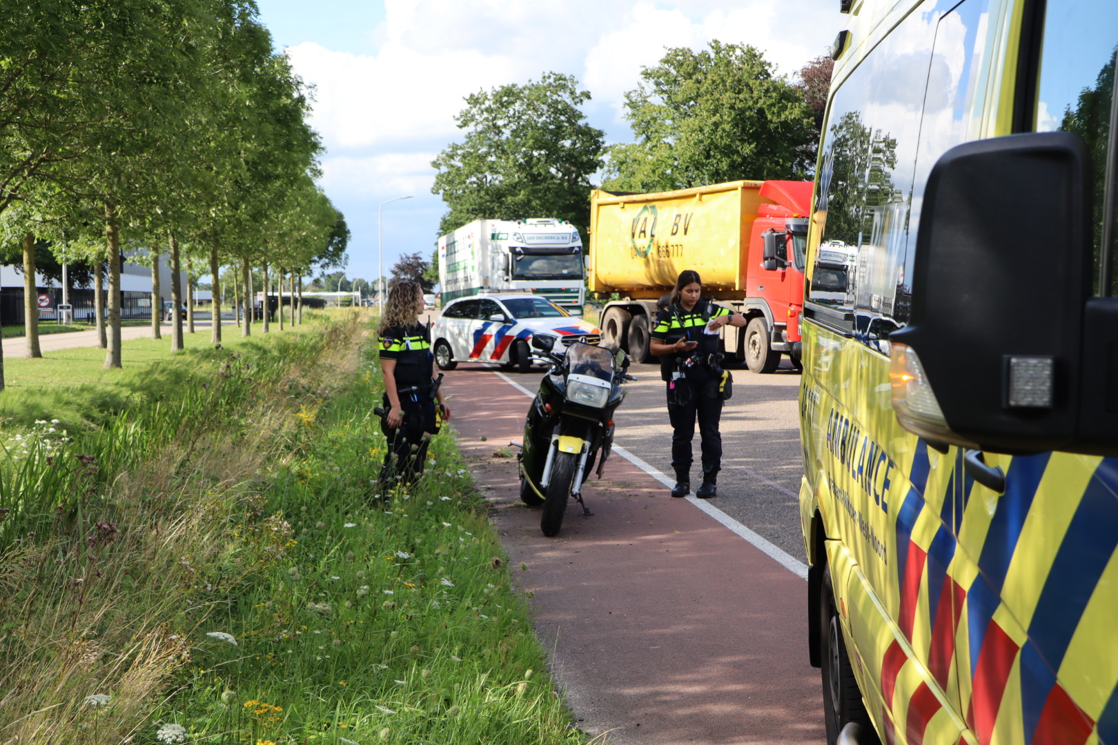 Motorrijder raakt gewond na harde val