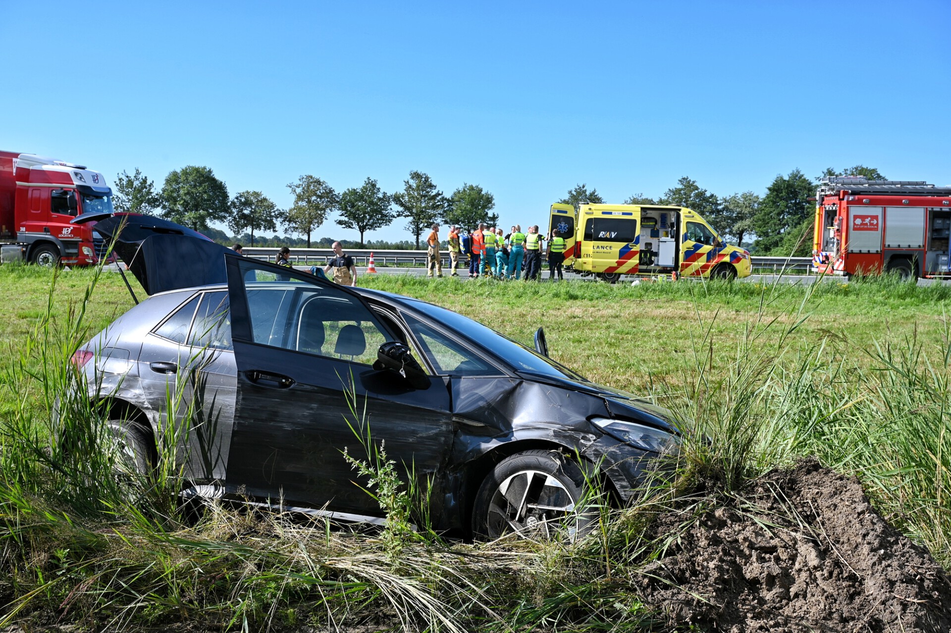 Ernstig ongeval A58, traumahelikopter geland