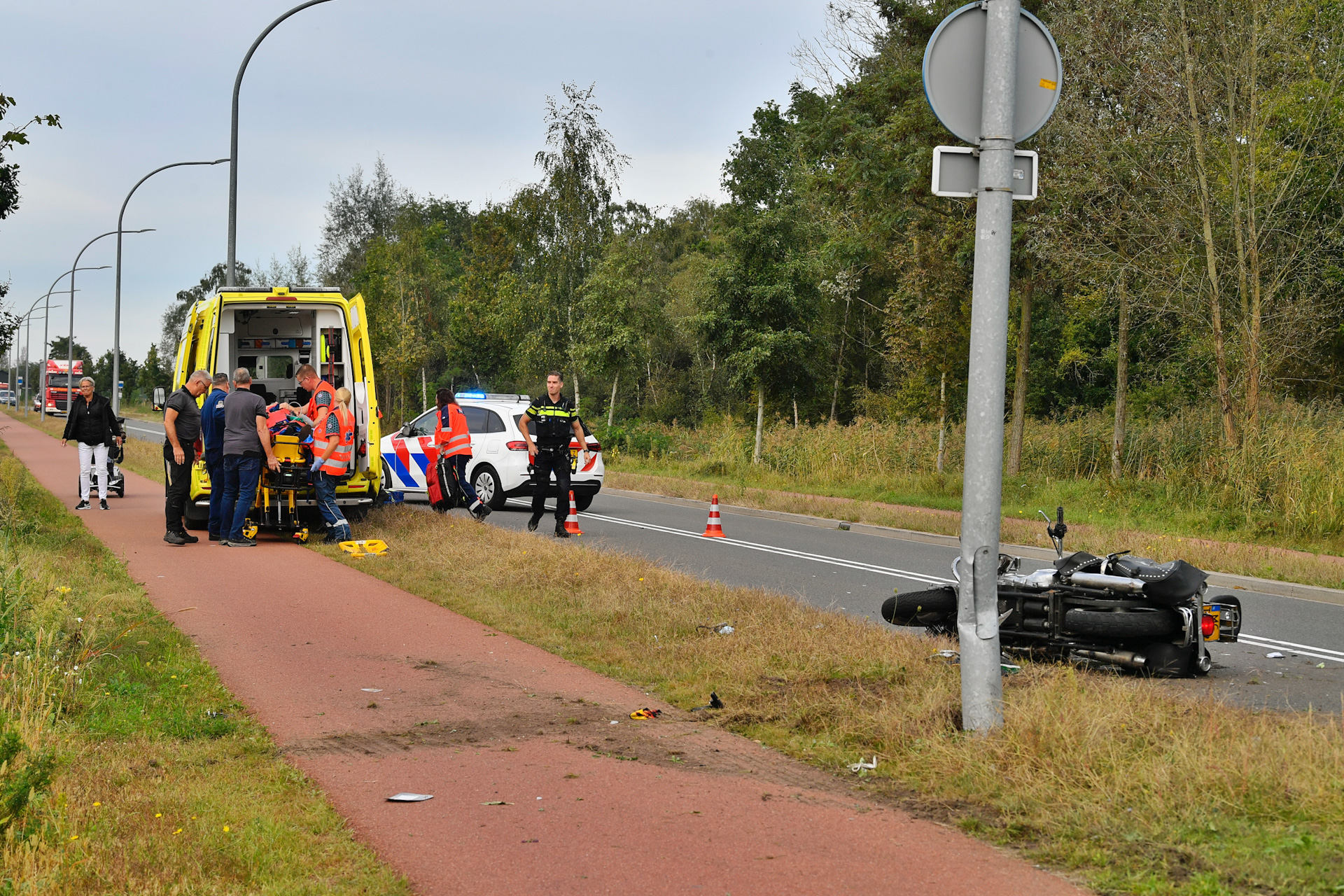 Motorrijder ernstig gewond bij ongeval