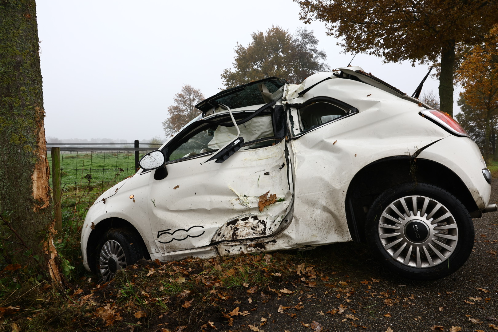 Automobiliste gewond na botsing met boom