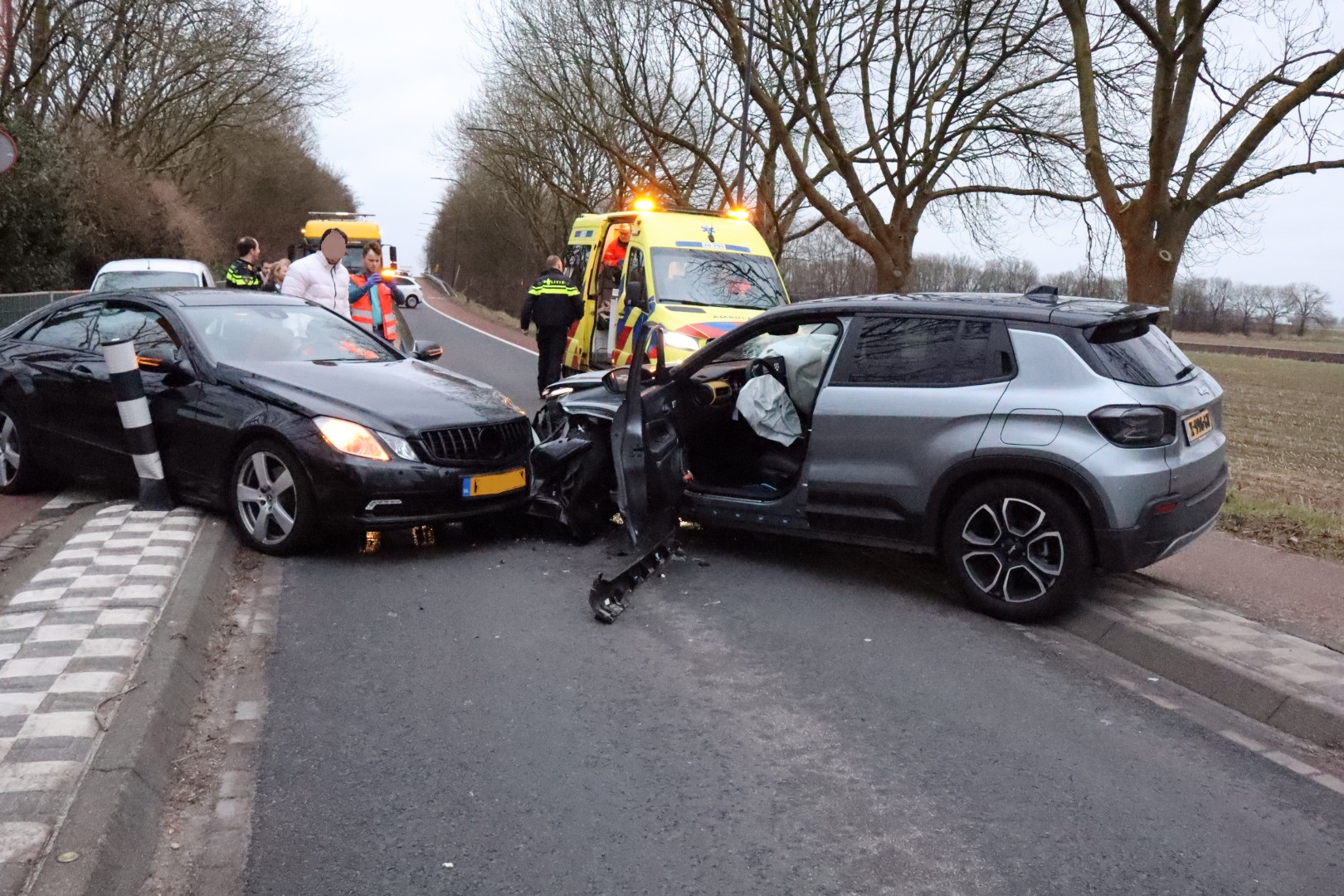 Gewonde na ongeval bij wegversmalling