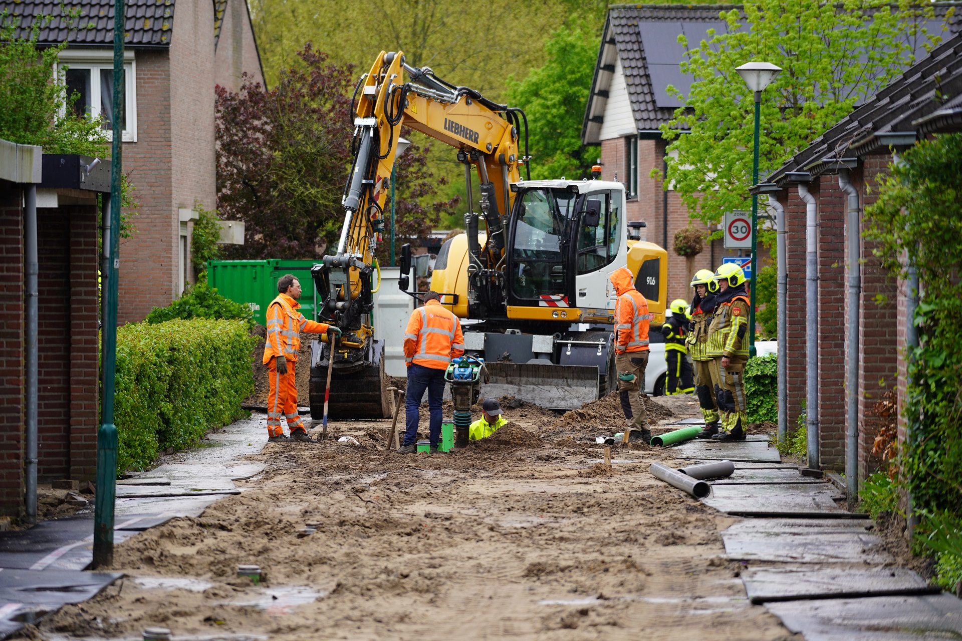 Gaslek door graafwerkzaamheden