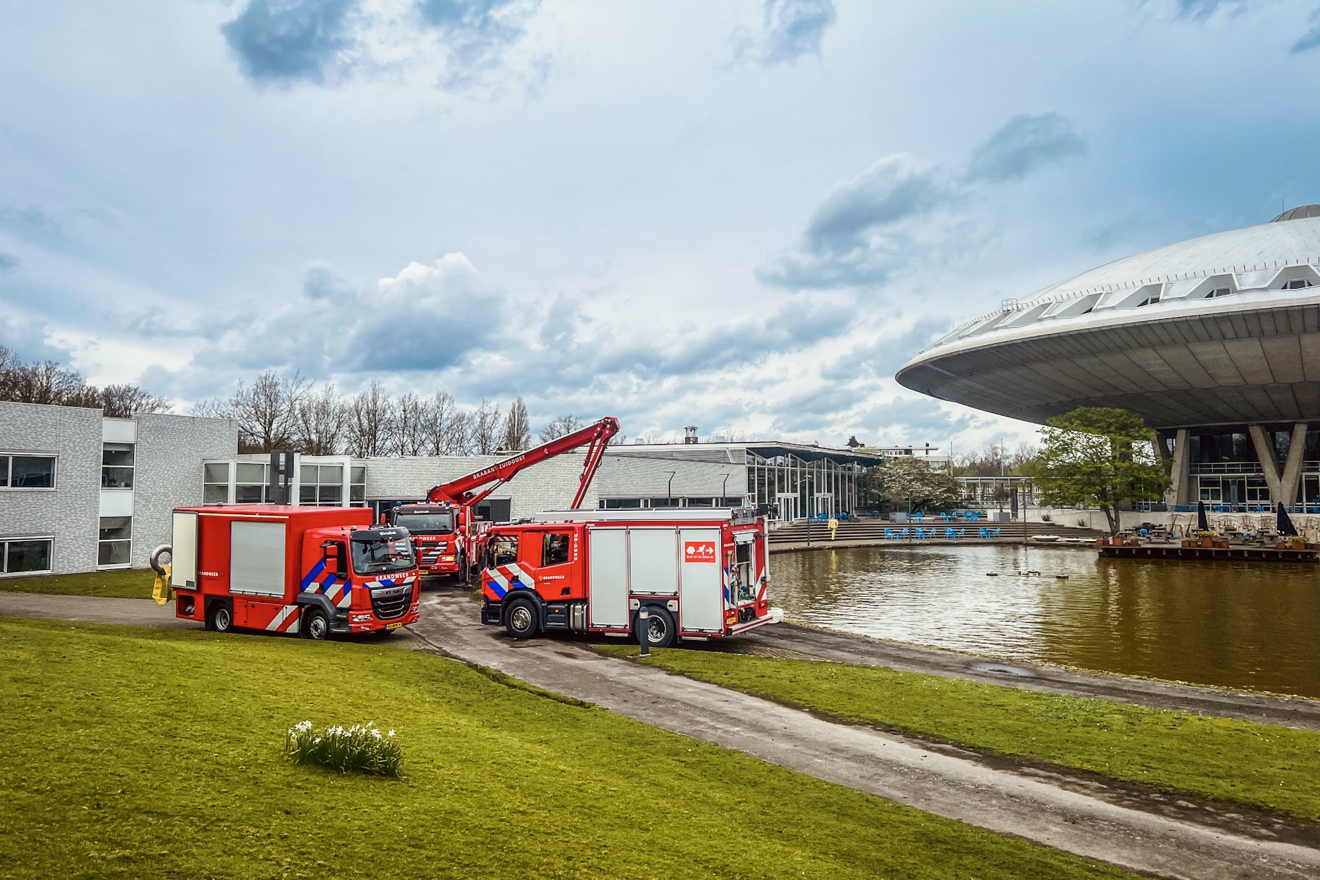 Brand in restaurant van Evoluon