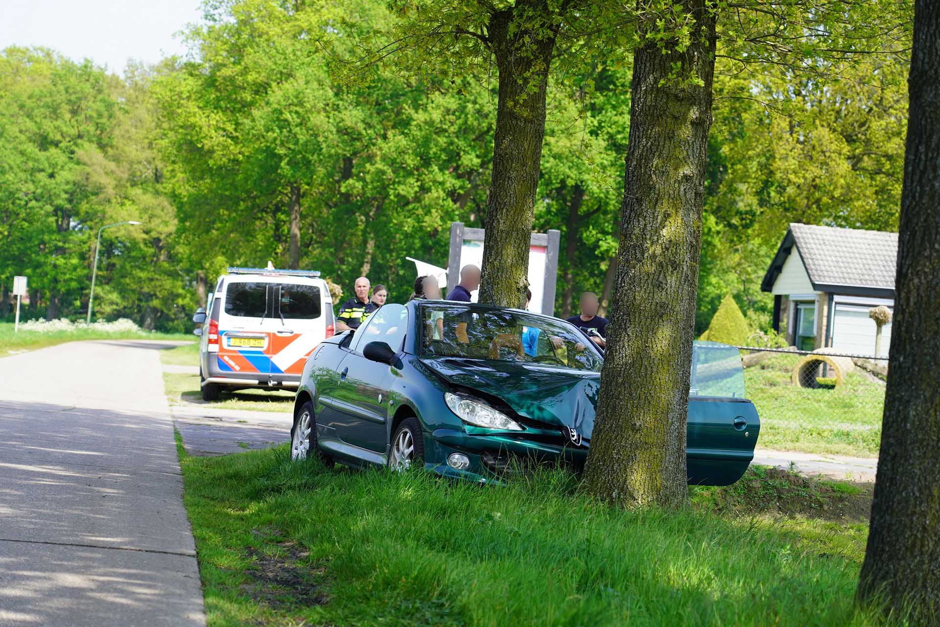 Auto botst tegen boom, bestuurder gewond