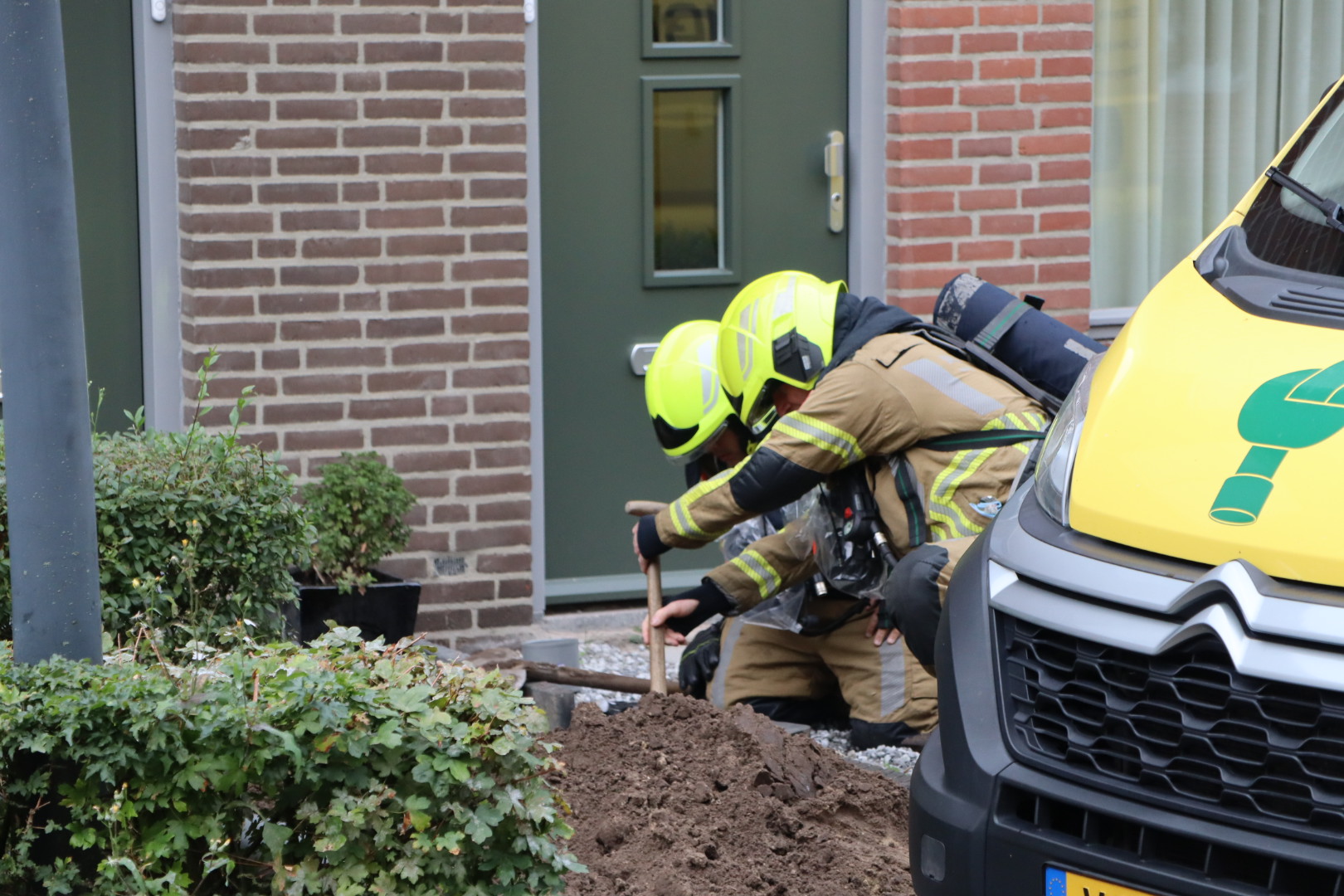 Gaslek tijdens werkzaamheden aan riolering