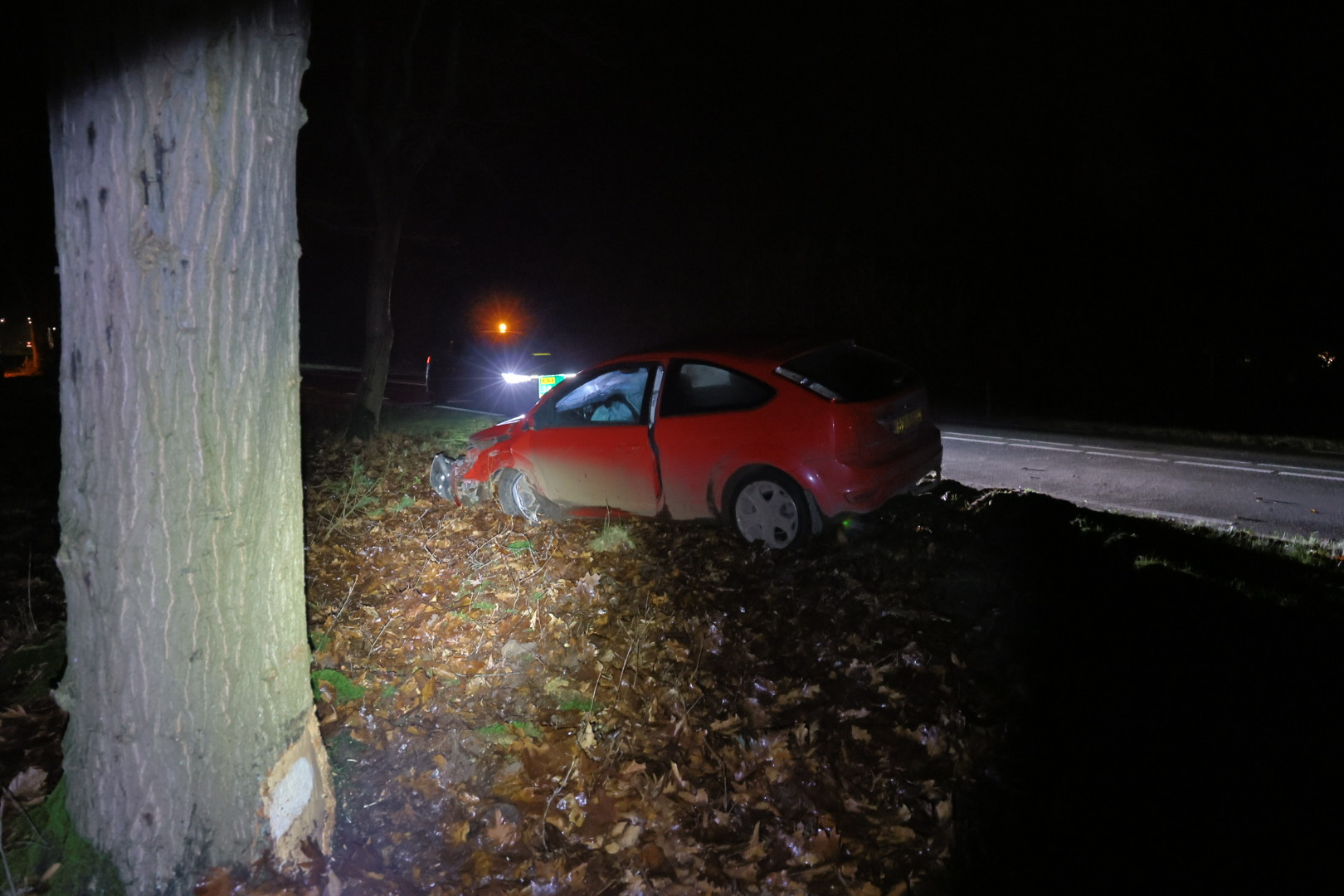 Automobilist vlucht na botsing tegen boom