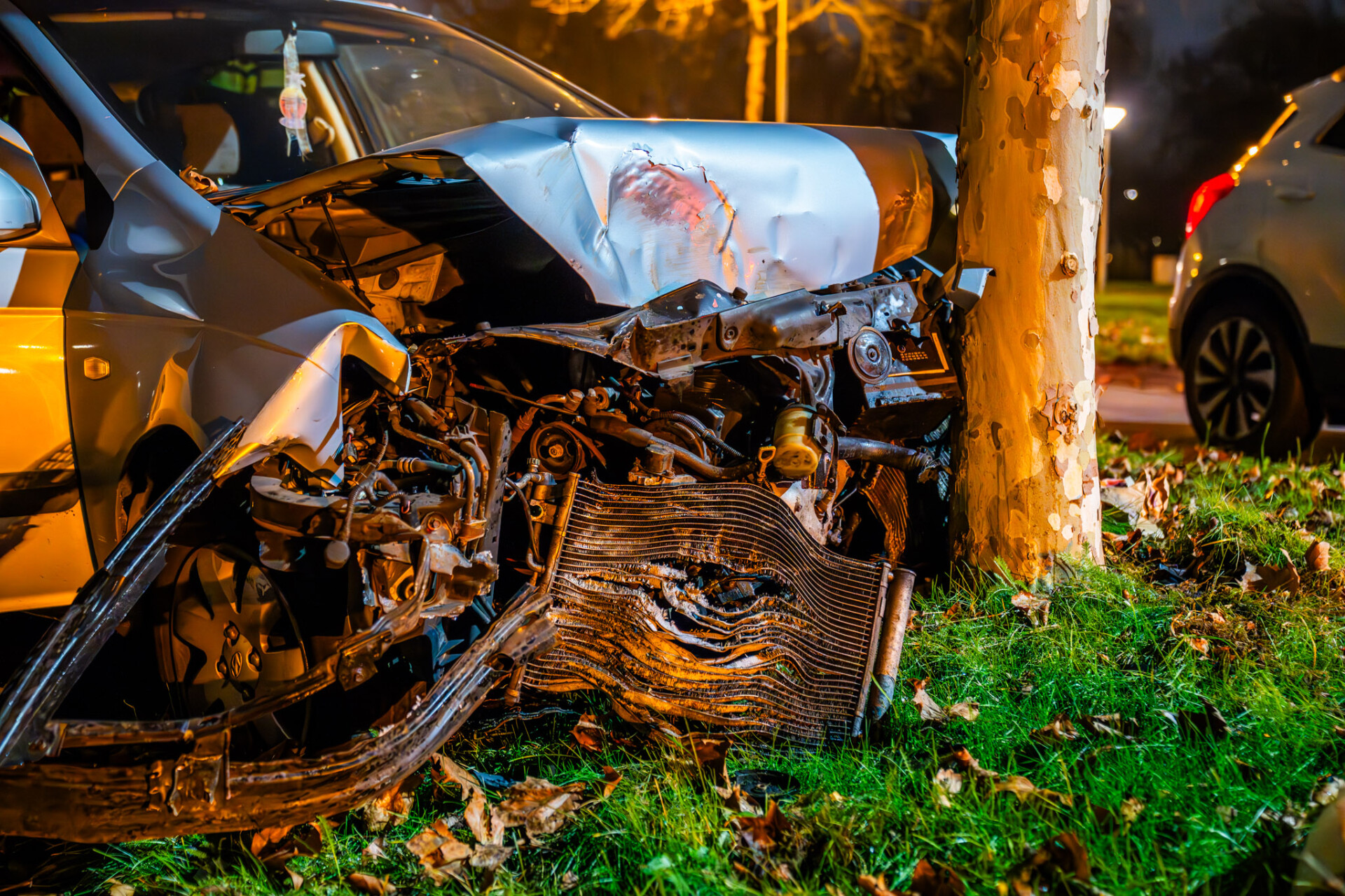 Dronken bestuurder aangehouden na botsing tegen boom