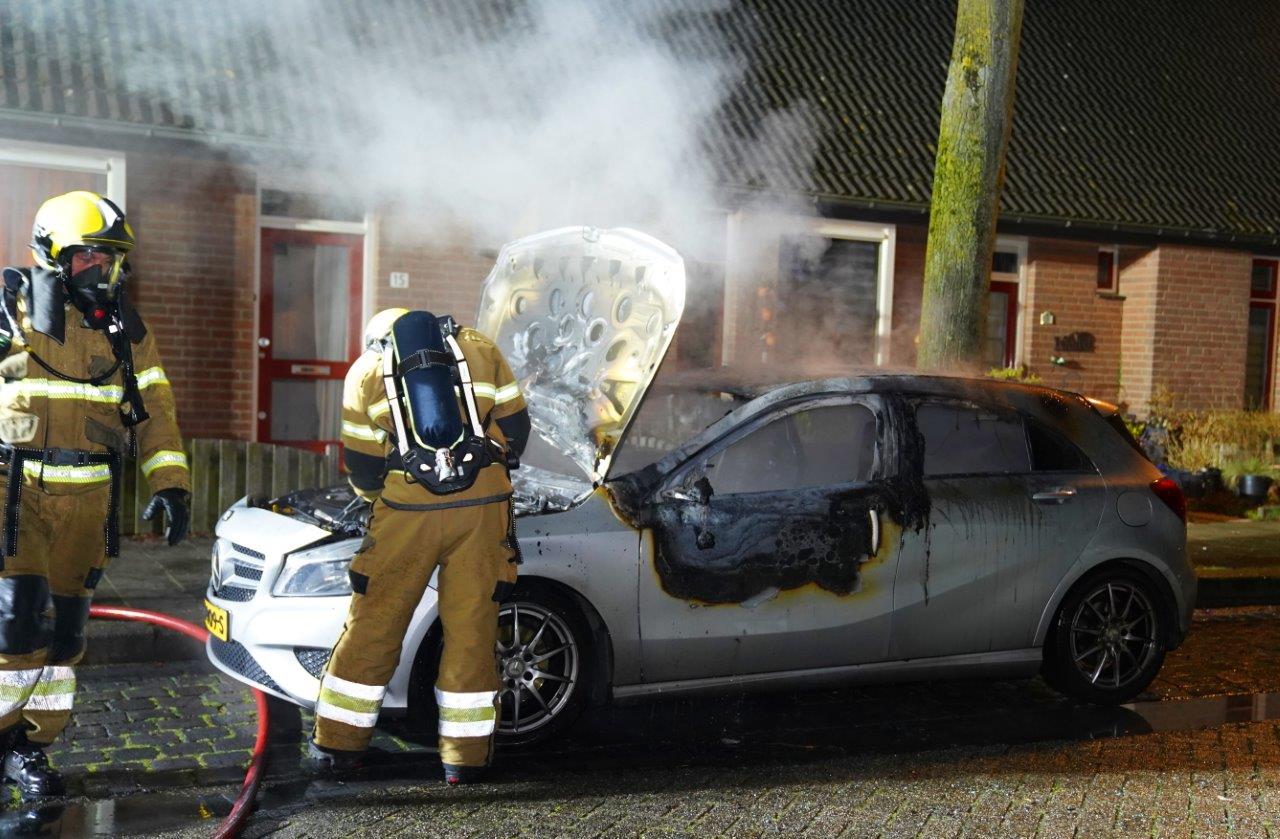 Geparkeerde auto uitgebrand, mogelijk brandstichting