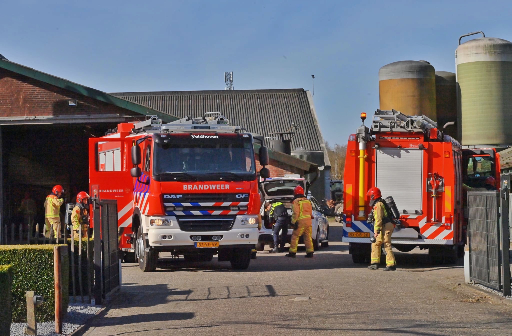 Brand door slijpwerkzaamheden bij agrarisch bedrijf