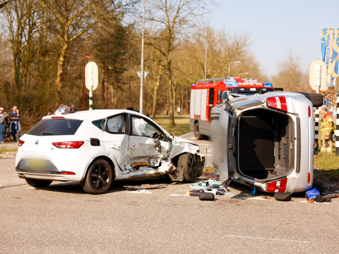 Schade bij botsing op kruising