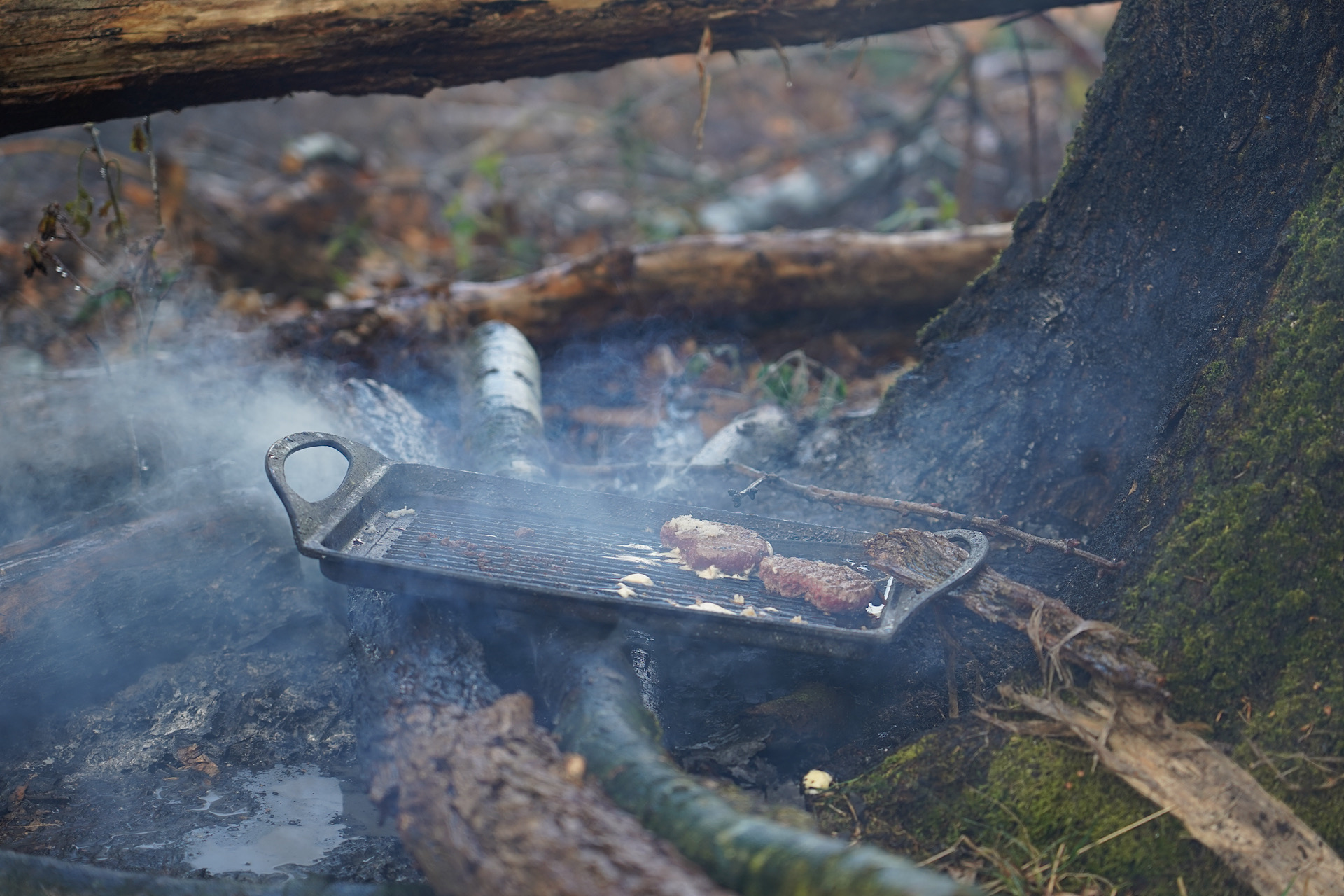 Barbecue loopt uit de hand: bos in brand