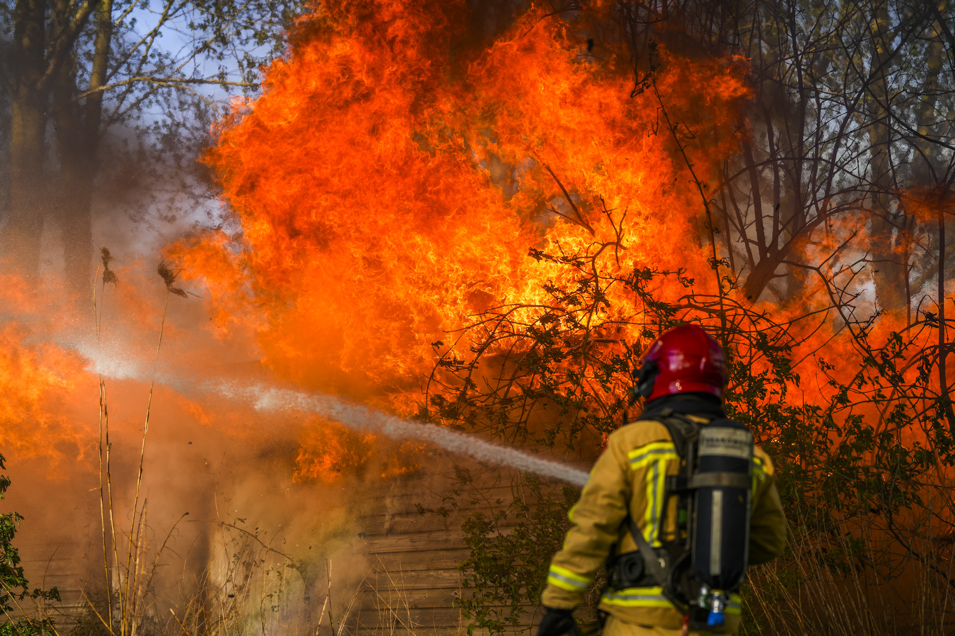 VIDEO | Oude paardenstal gaat volledig in vlammen op