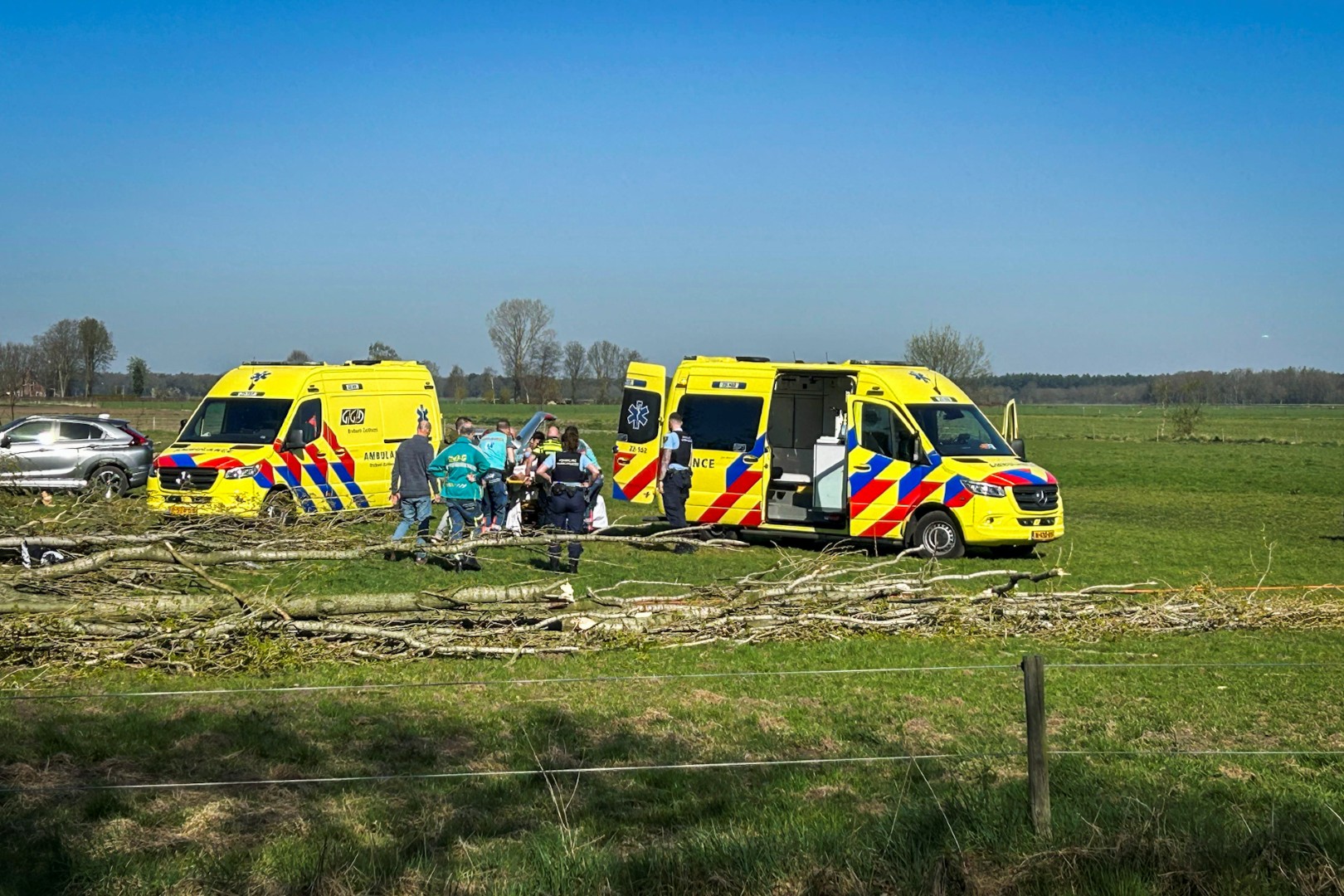 Man komt onder boom terecht en raakt ernstig gewond