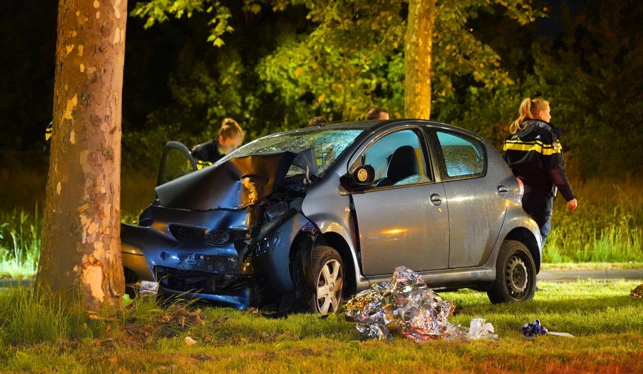 Automobiliste (45) zwaargewond na botsing tegen de boom