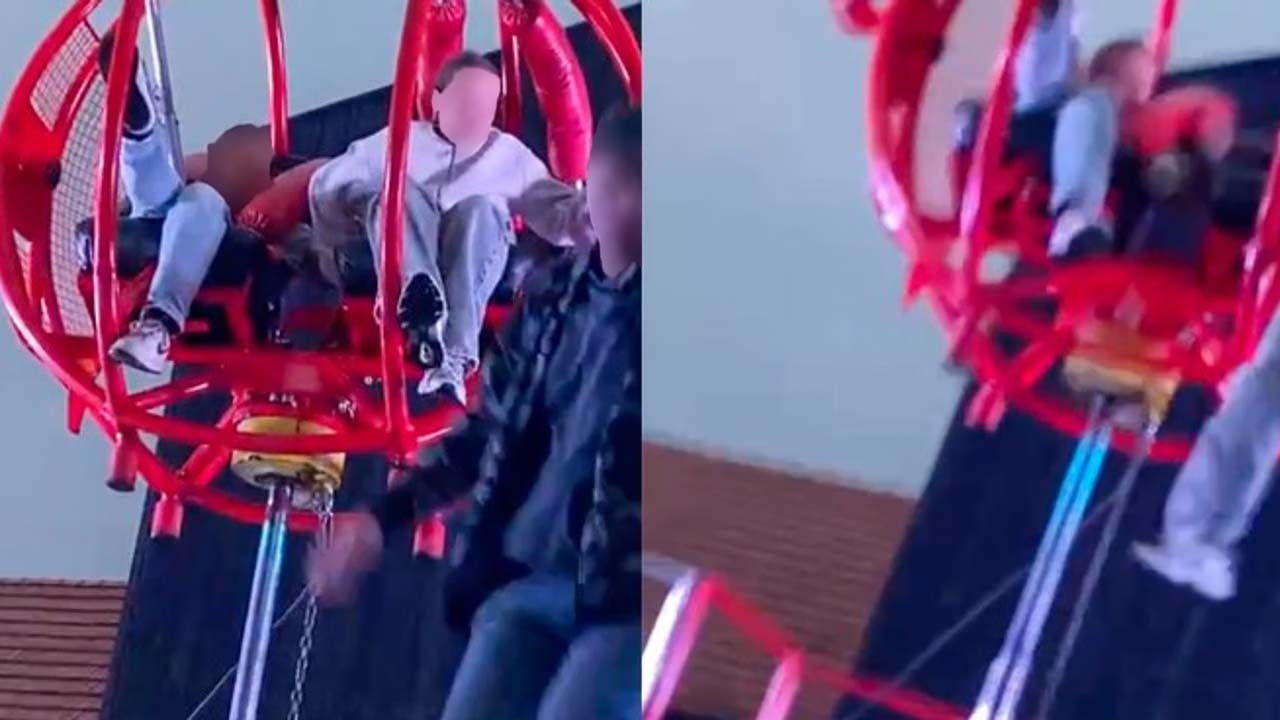Meisje springt net op tijd uit attractie en ontsnapt aan ongeluk op kermis