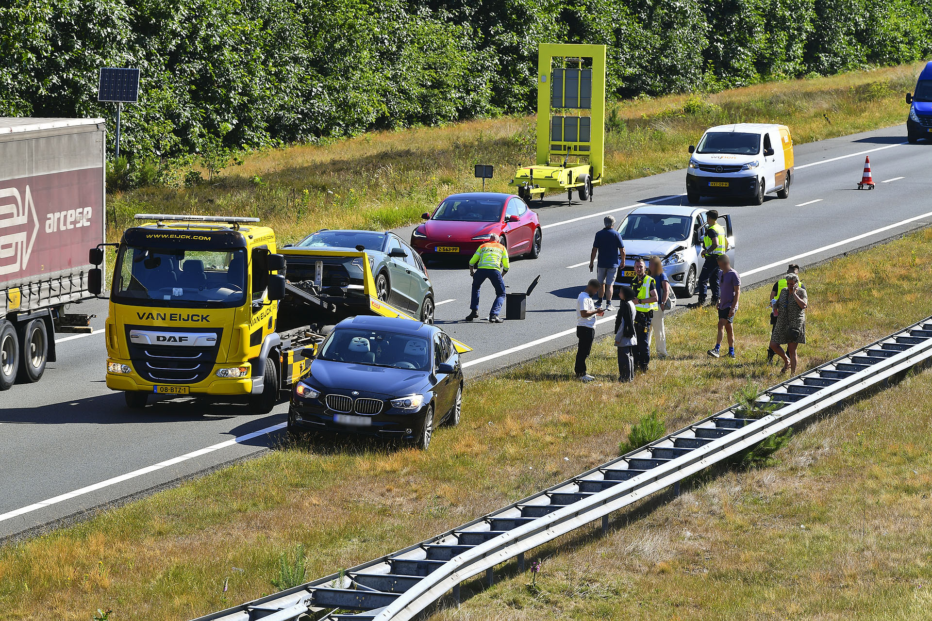 Kop-staartongeval op A67 veroorzaakt opstopping