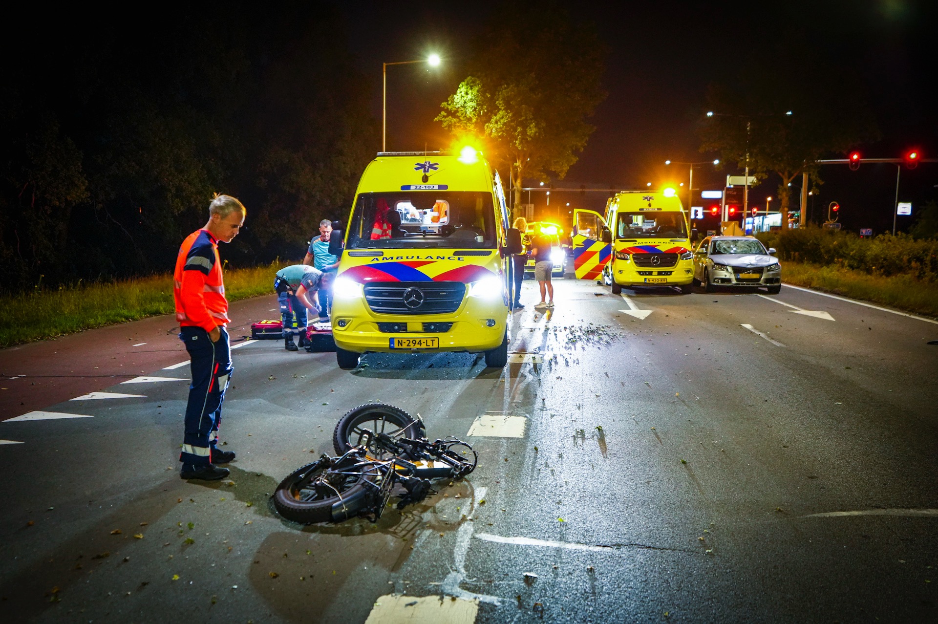Fatbiker in levensgevaar, automobilist bleek onder invloed