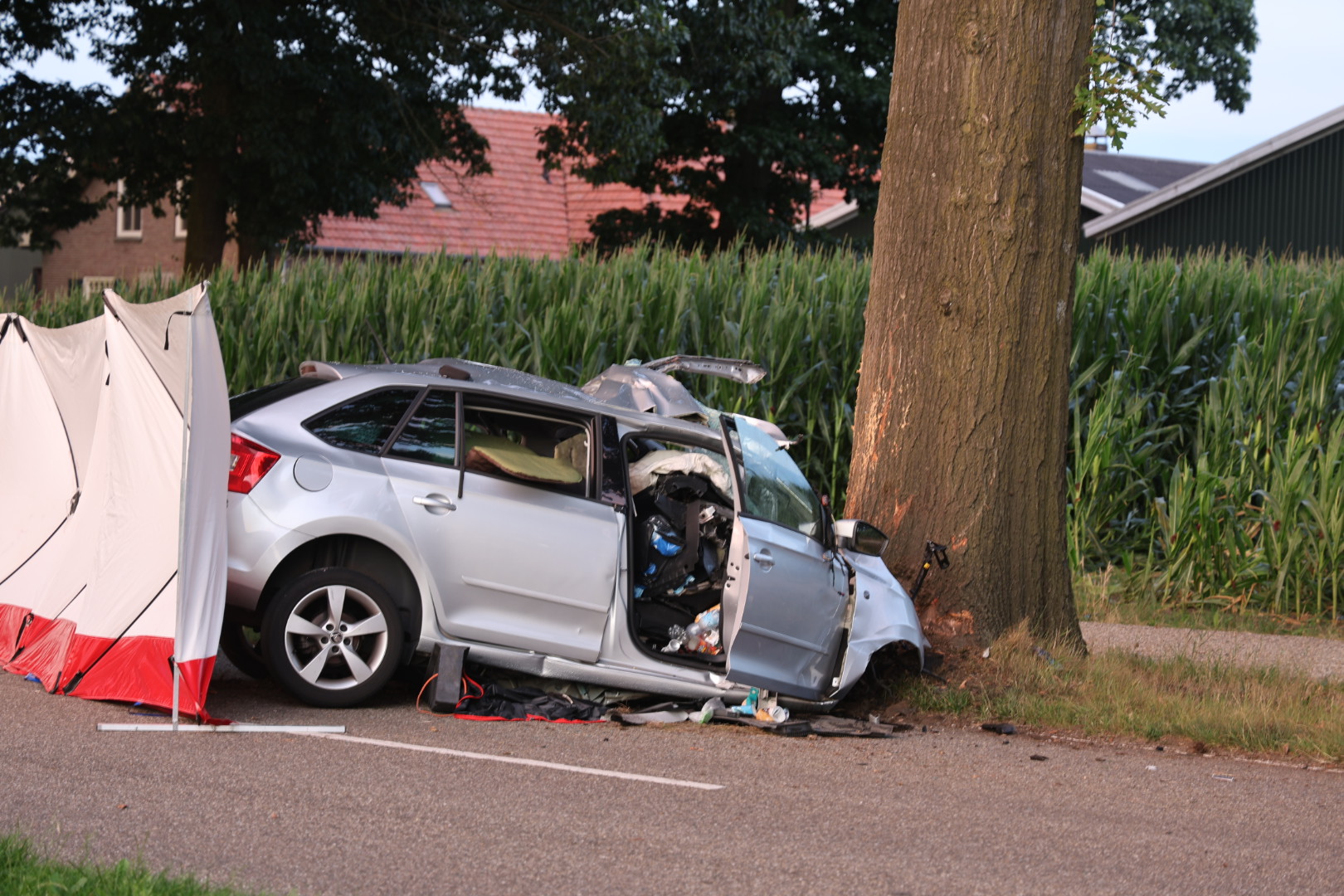 Bestuurder overleden bij eenzijdige crash