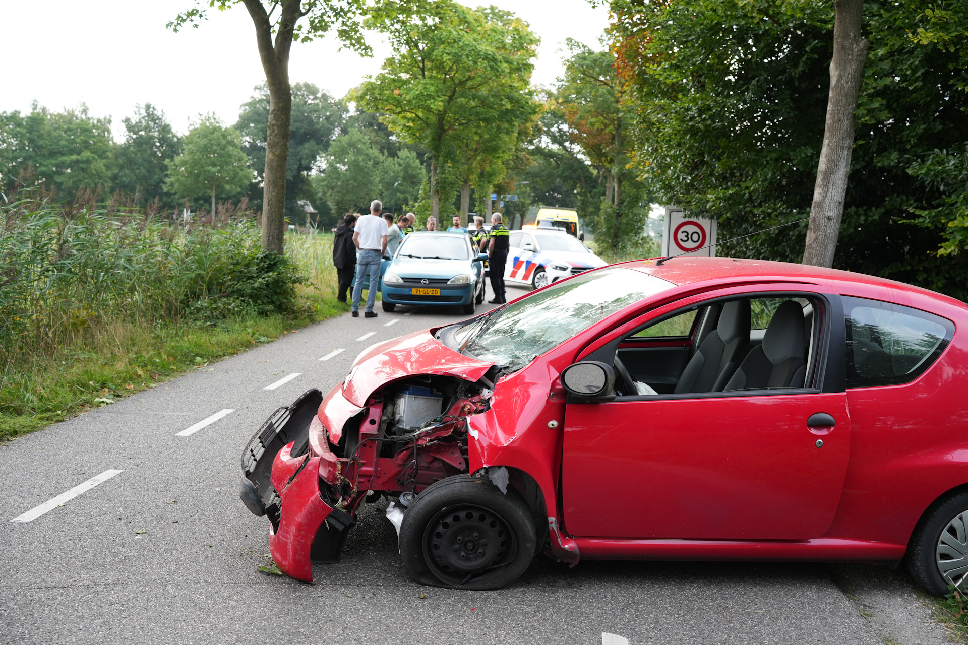 Auto botst tegen boom, bestuurder gewond
