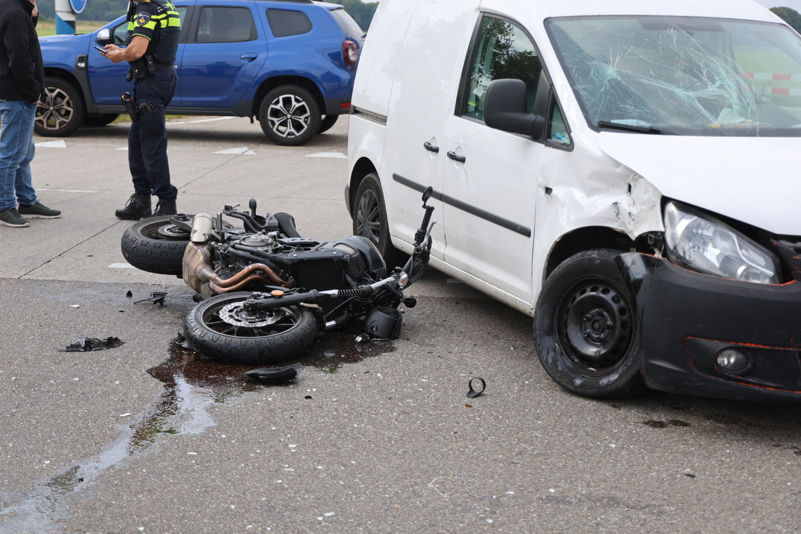 Motorrijder gewond bij ongeval met bestelbus