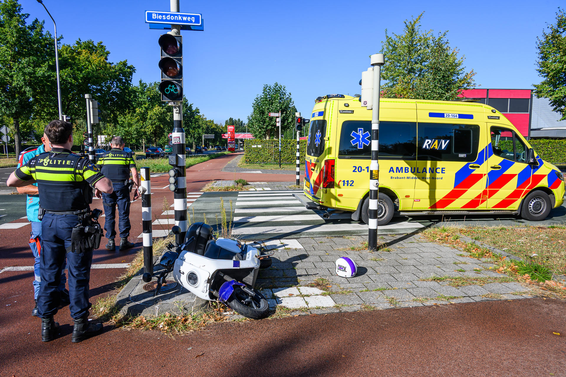 Voorwiel breekt af bij valpartij met deelscooter