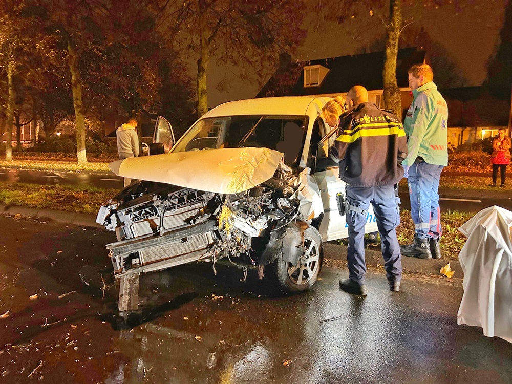 Auto botst tegen boom, bestuurder gewond