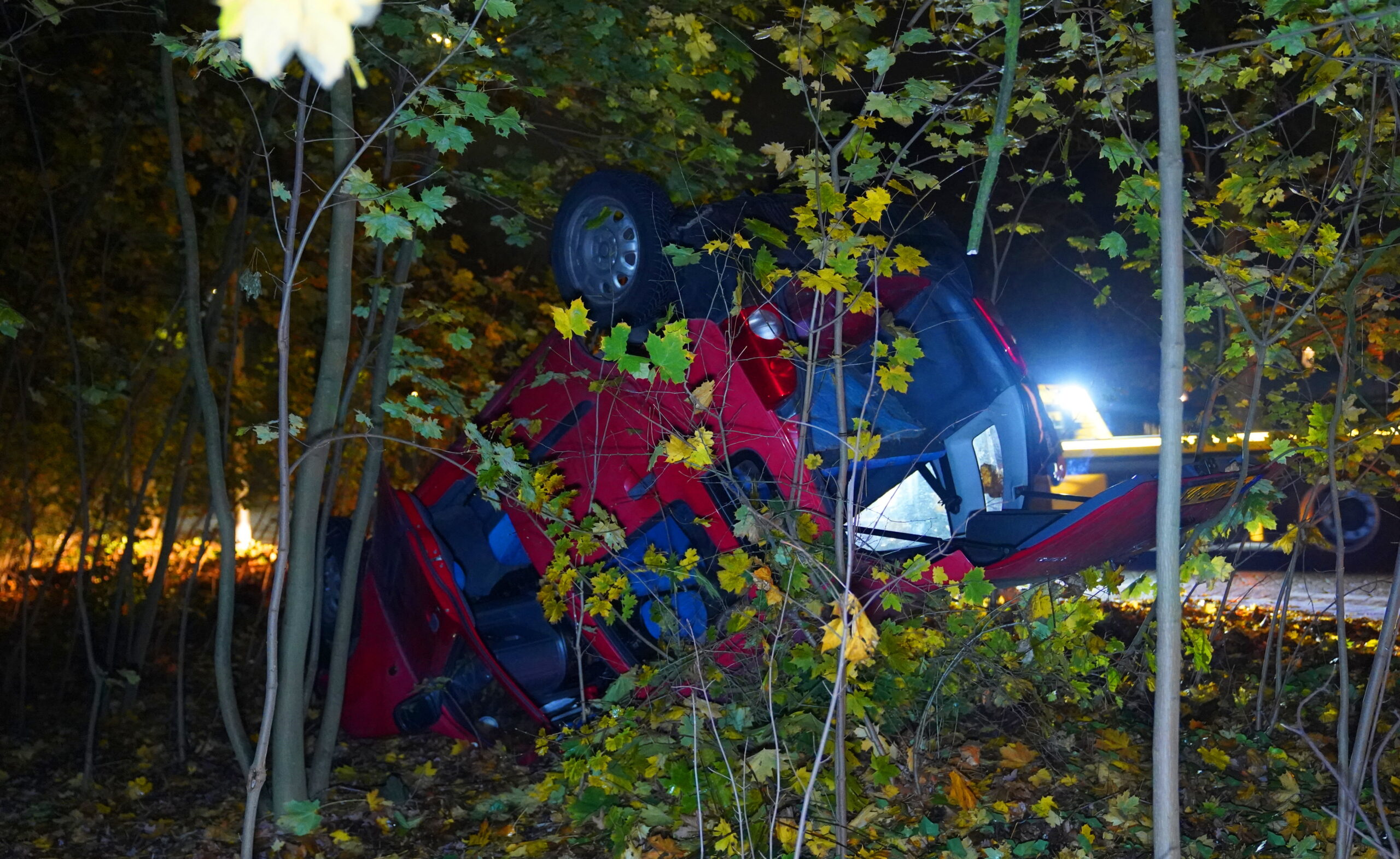Shoarmabezorger belandt ondersteboven in struiken