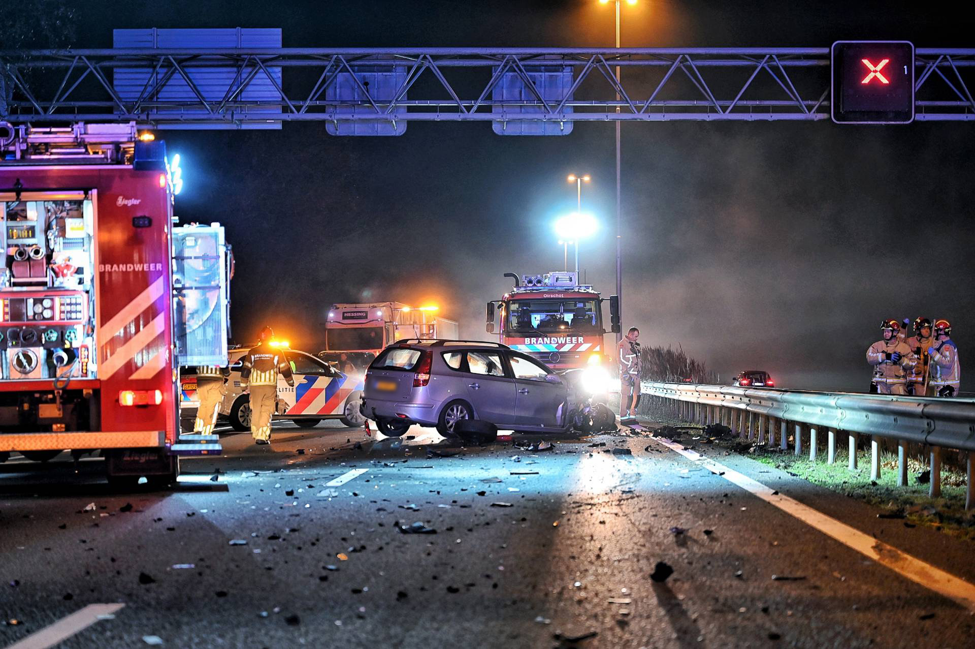 Gewonde bij ernstig ongeval met vermoedelijke spookrijder op snelweg